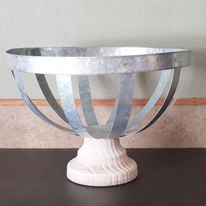 Galvanized and wood basket